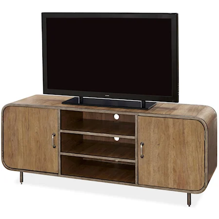 Waterfall Media Console with 2 Open Shelves